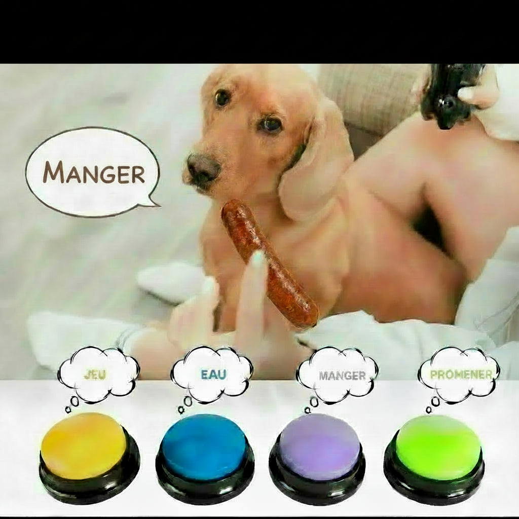 Boutons Apprentissage Vocaux Chien Chat – Lot 4 – Parlez