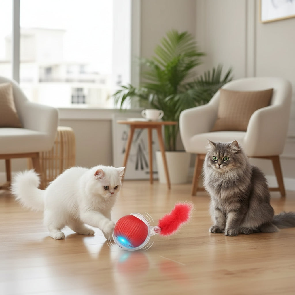 Balle Interactive USB-C Chat – Queue Agitée 3 Coloris