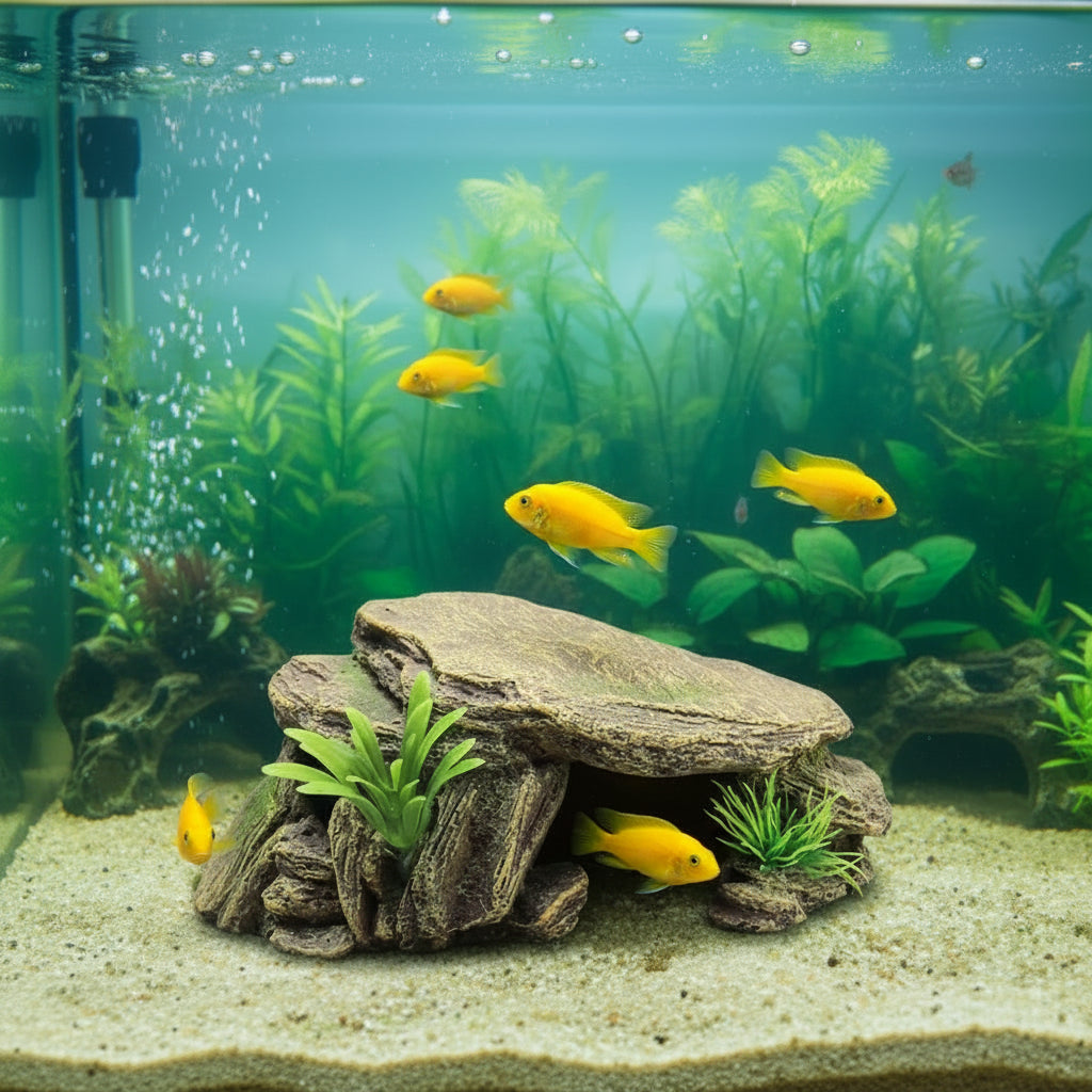 Rocher Décoratif Aquarium Vivarium – Cachette Naturelle
