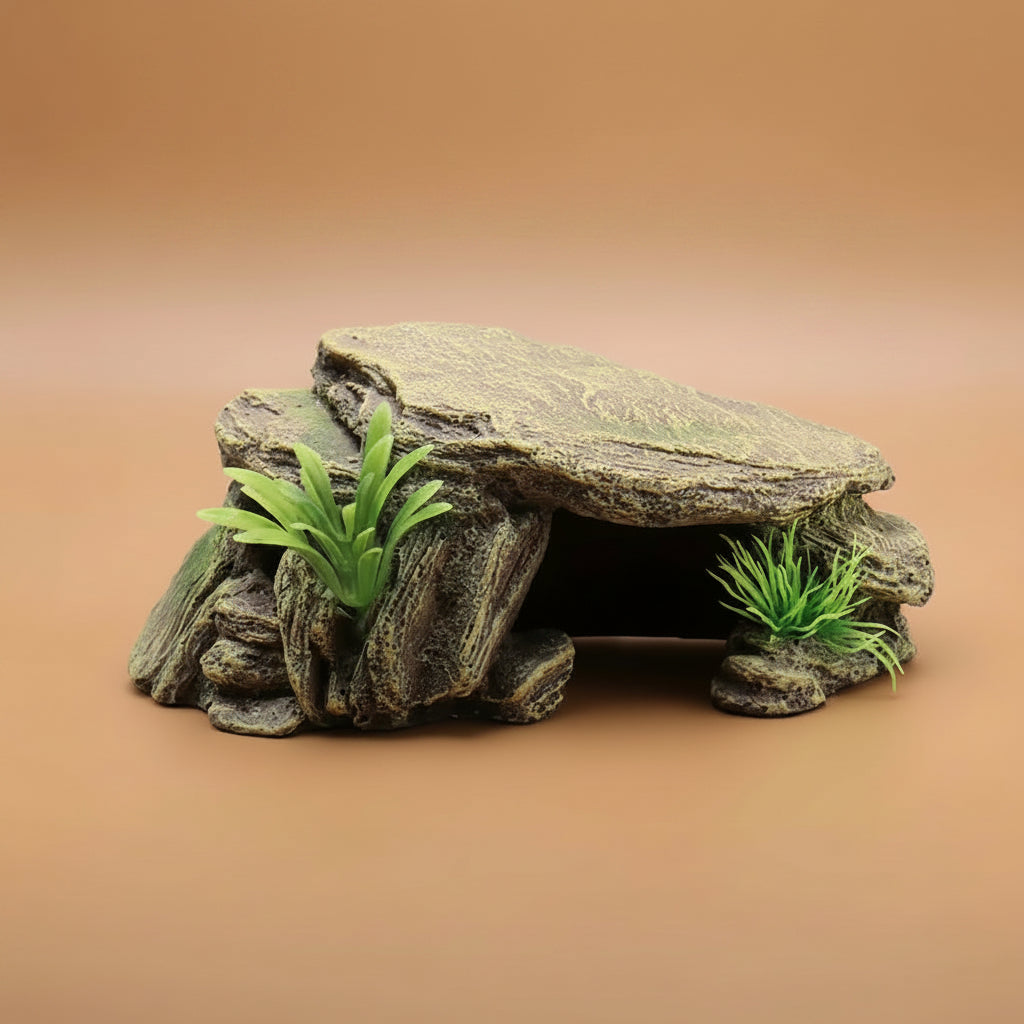 Rocher Décoratif Aquarium Vivarium – Cachette Naturelle