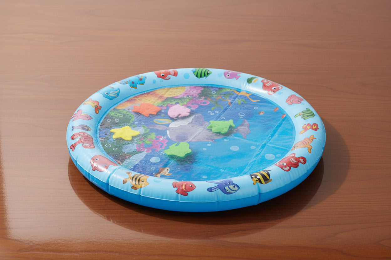 Tapis de Jeu Interactif Chat – Poissons Mobiles 65x65cm