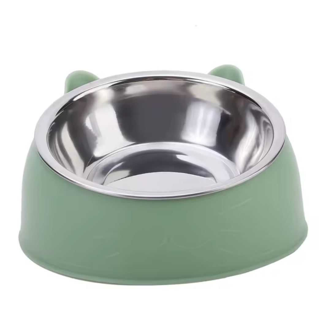Bol Inox Incliné Chat – Ergonomique & Antidérapant 13cm