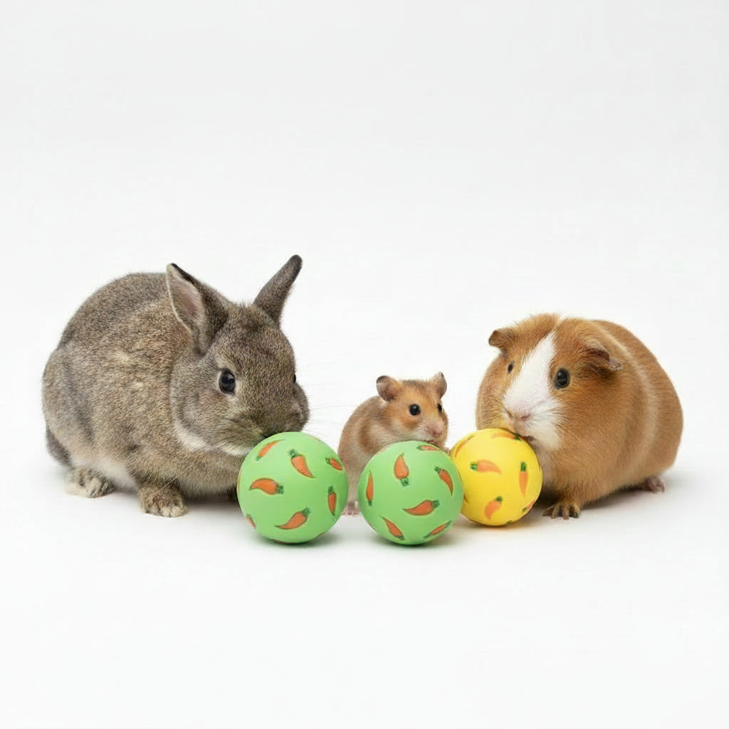 Boule Distributrice de Friandises pour Rongeurs – 7,5 cm – Lapin, Cobaye, Hamster