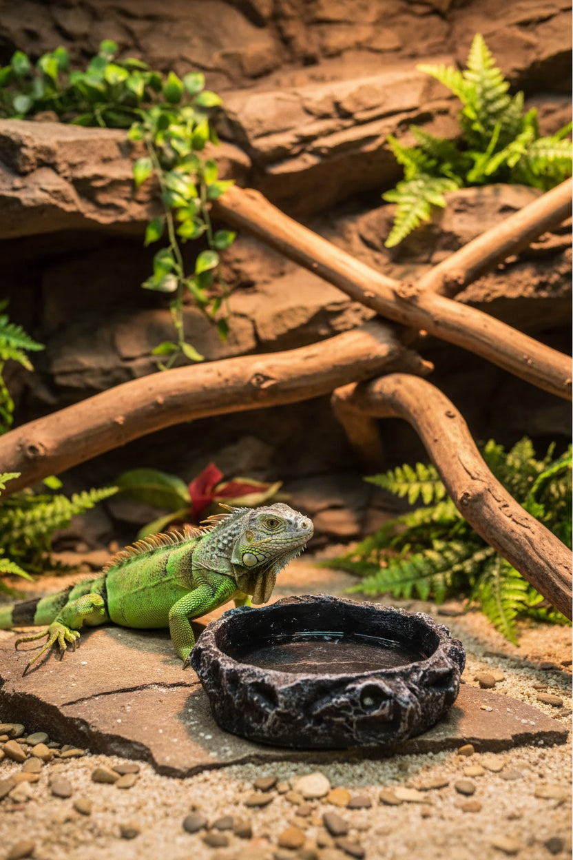 Récipient Décoratif Effet Roche Naturelle pour Terrarium & Vivarium