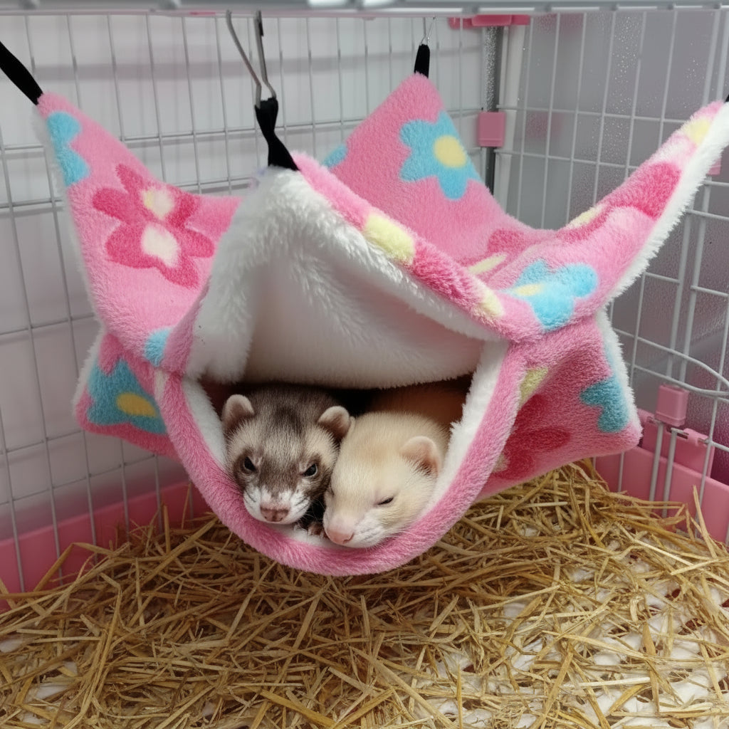 Hamac Sac de Couchage Suspendu Ultra Doux pour Chinchilla, Furet, Cochon d'Inde & Rongeurs