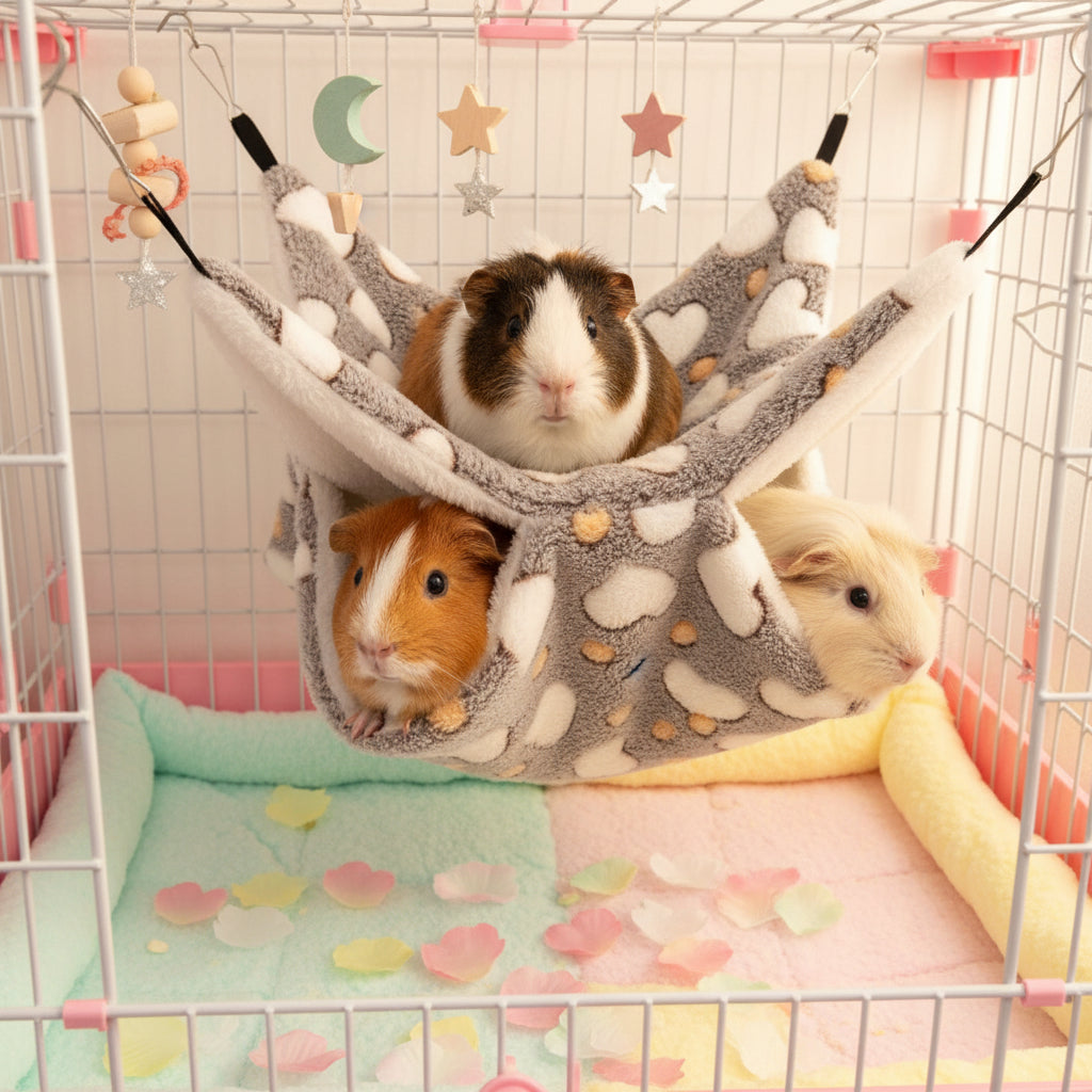 Hamac Sac de Couchage Suspendu Ultra Doux pour Chinchilla, Furet, Cochon d'Inde & Rongeurs