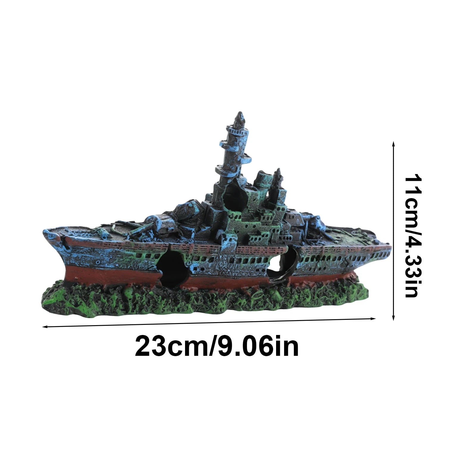 Épave de Bateau Décorative pour Aquarium en Résine – Non Toxique,