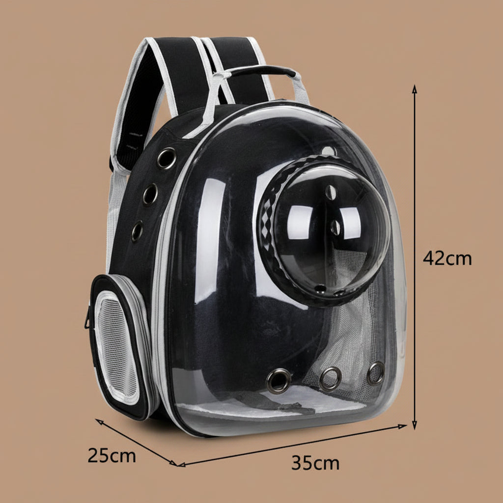 Sac de transport pour chat "Capsule Spatiale" – Anti-stress & Vision panoramique – Respirant – Pour chat & petit chien