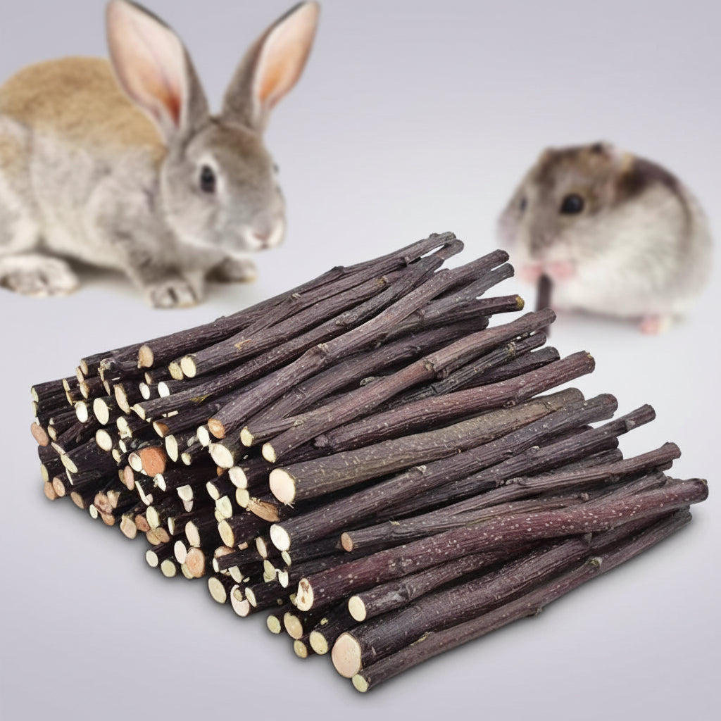 Fagots de Bois de Noisetier Naturel pour Rongeurs — Soin Dentaire & Enrichissement