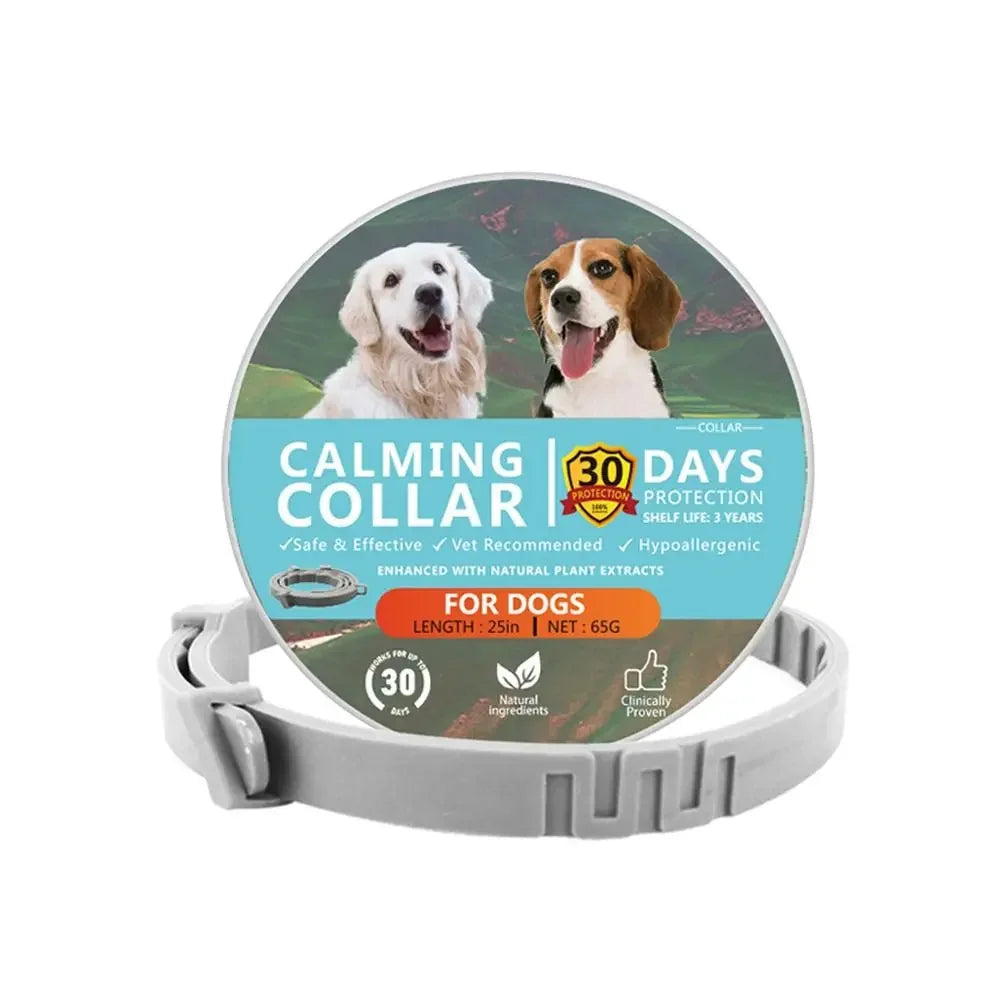Collier Apaisant Anti-Stress pour Chien et Chat – Phéromones Naturelles, Ajustable, Sécurité Déclenchement Rapide