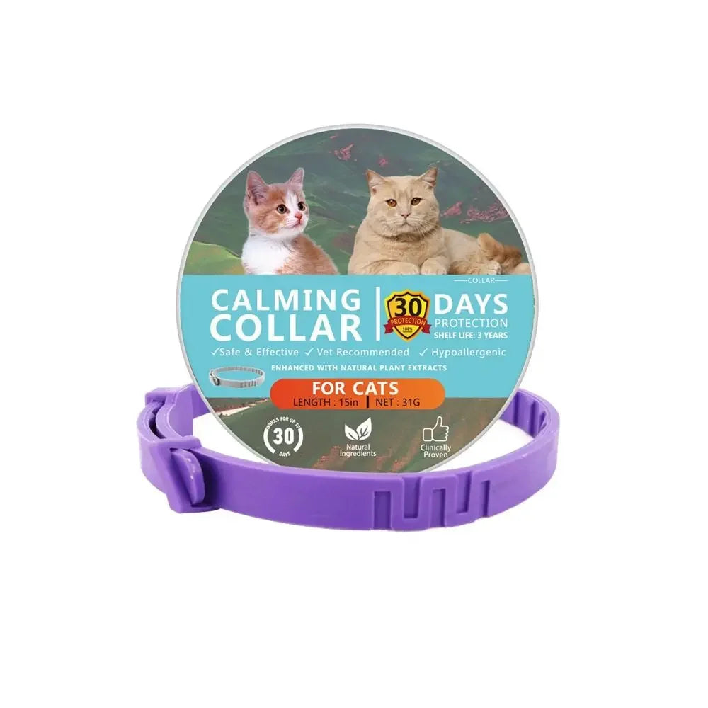 Collier Apaisant Anti-Stress pour Chien et Chat – Phéromones Naturelles, Ajustable, Sécurité Déclenchement Rapide