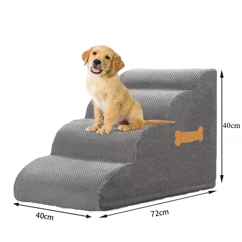 Escalier en Mousse Antidérapant pour Petit Chien – Marches Douces Accès Canapé/Lit – Jusqu'à 22kg