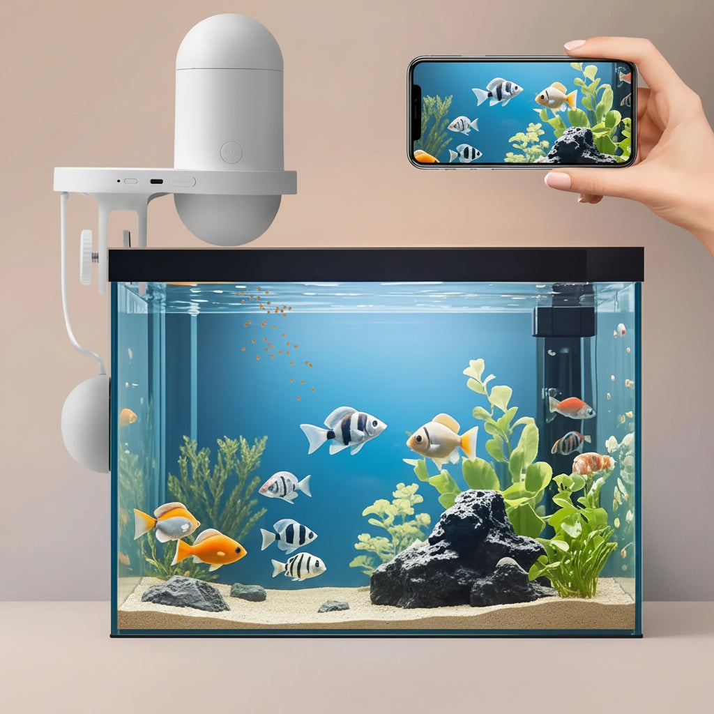 Distributeur Nourriture Poisson Caméra 2,5K WiFi