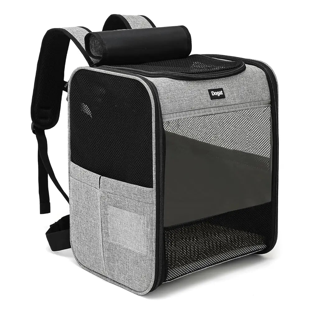 Dogat Pet Backpack XL-Breathable Cat/Dog Carrier for up to 10kg with Mesh Window, Foldable