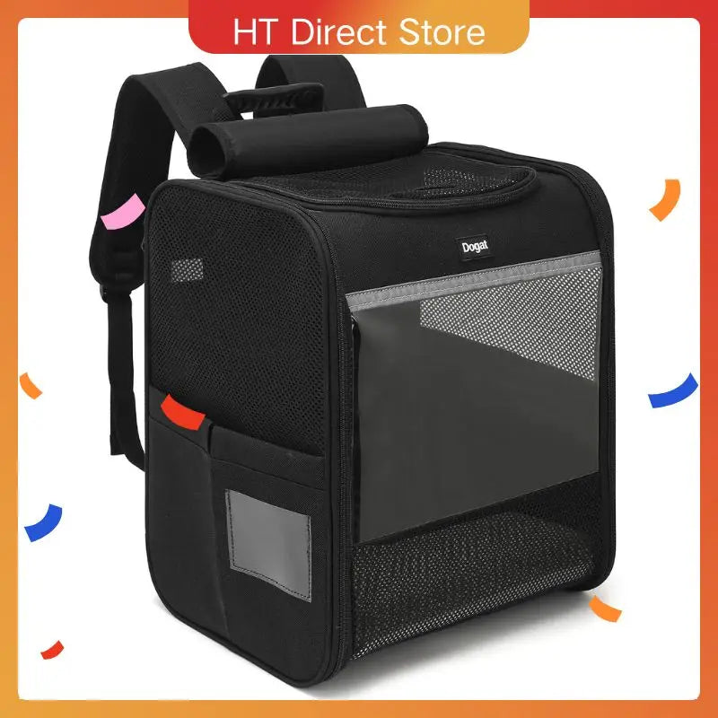 Dogat Pet Backpack XL-Breathable Cat/Dog Carrier for up to 10kg with Mesh Window, Foldable