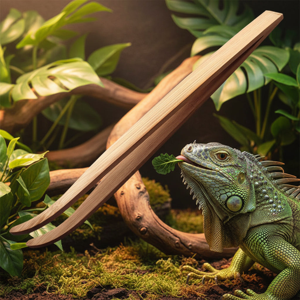 Pince de Nourrissage en Bambou Naturel - Spécial Reptiles & Amphibiens (16,5 cm ou 28 cm)