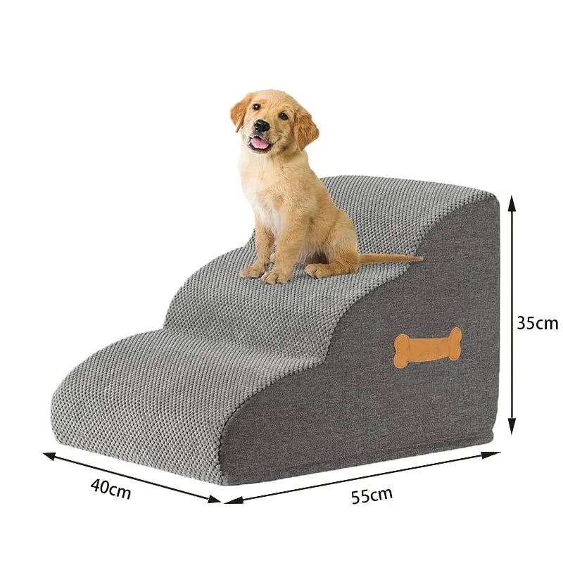 Escalier en Mousse Antidérapant pour Petit Chien – Marches Douces Accès Canapé/Lit – Jusqu'à 22kg