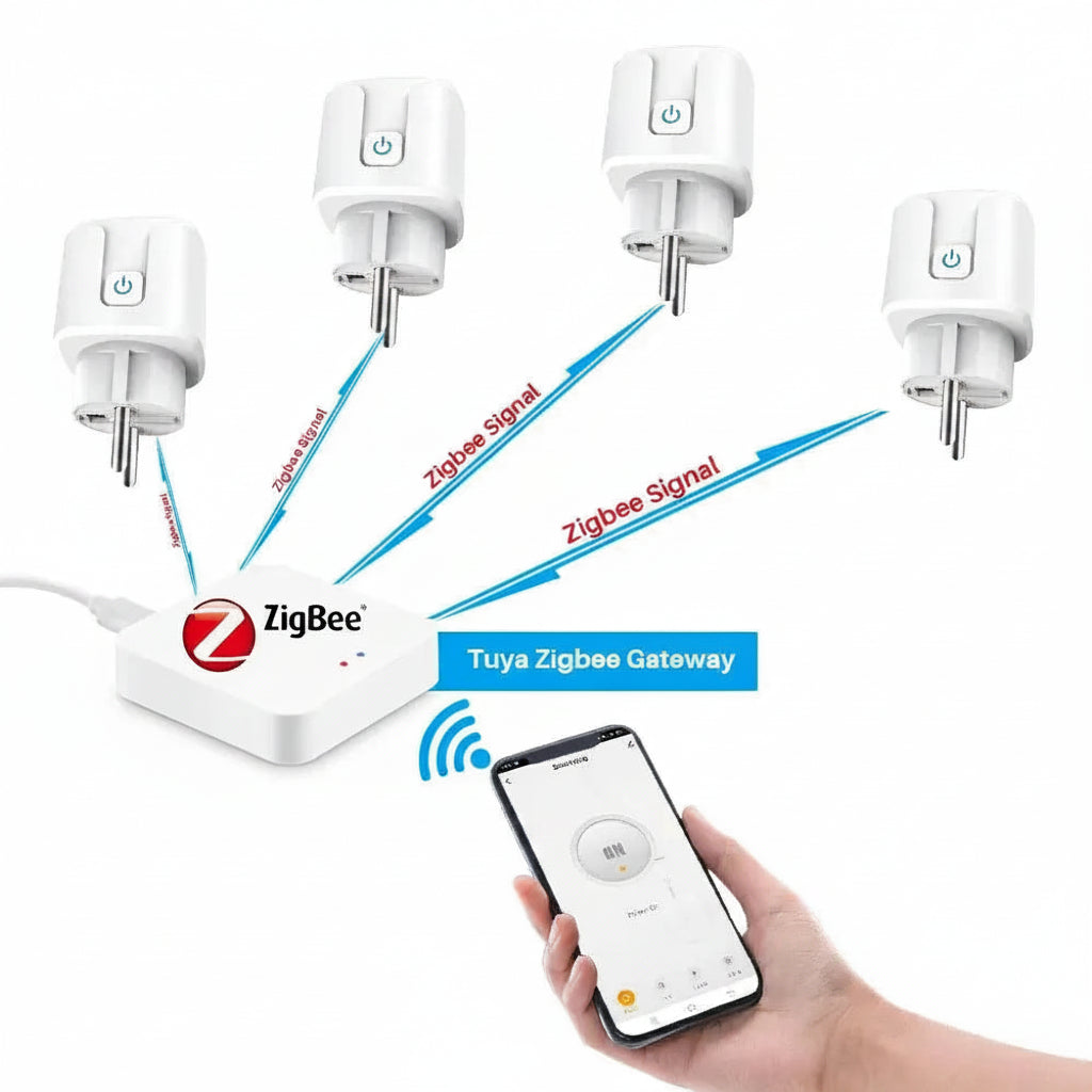 Pack Domotique Zigbee Complet – Prise 20A + Passerelle Tuya