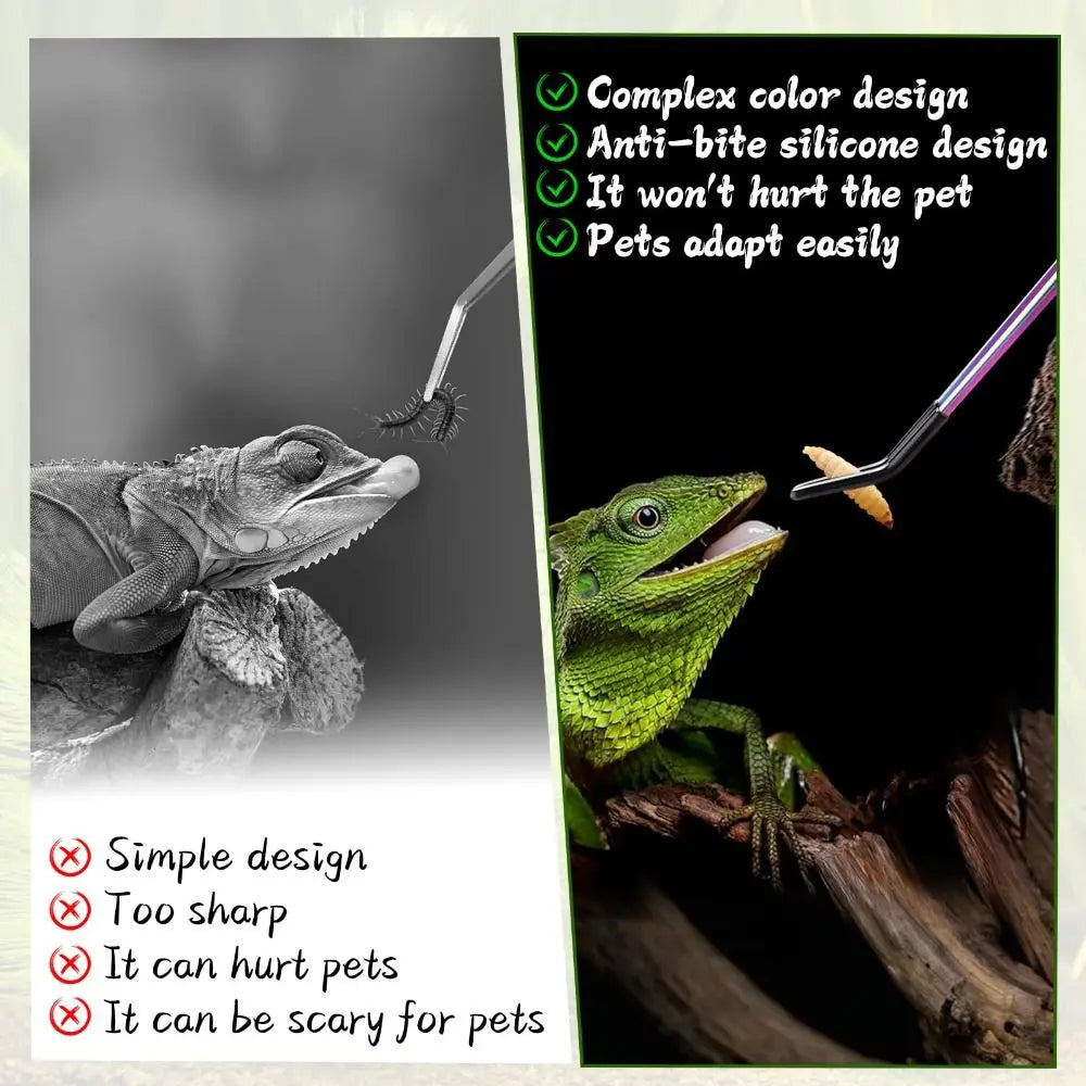 Pince Alimentation Longue Reptiles Poissons – Silicone Anti-Morsure