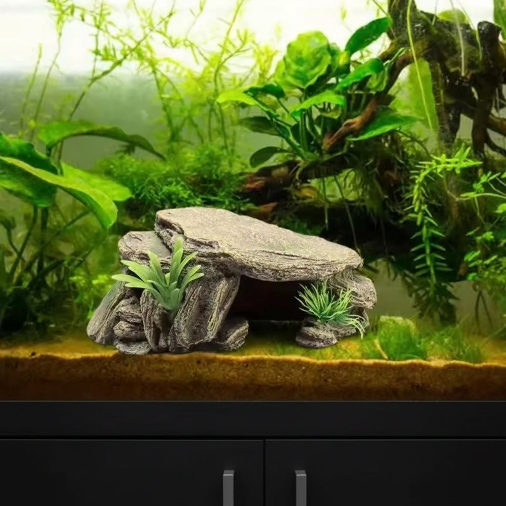 Rocher Décoratif Aquarium Vivarium – Cachette Naturelle