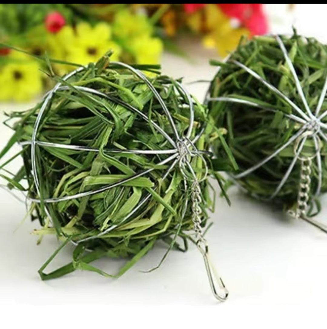 Boule Distributrice de Foin en Inox pour Lapin & Rongeurs – Anti-Mordillements
