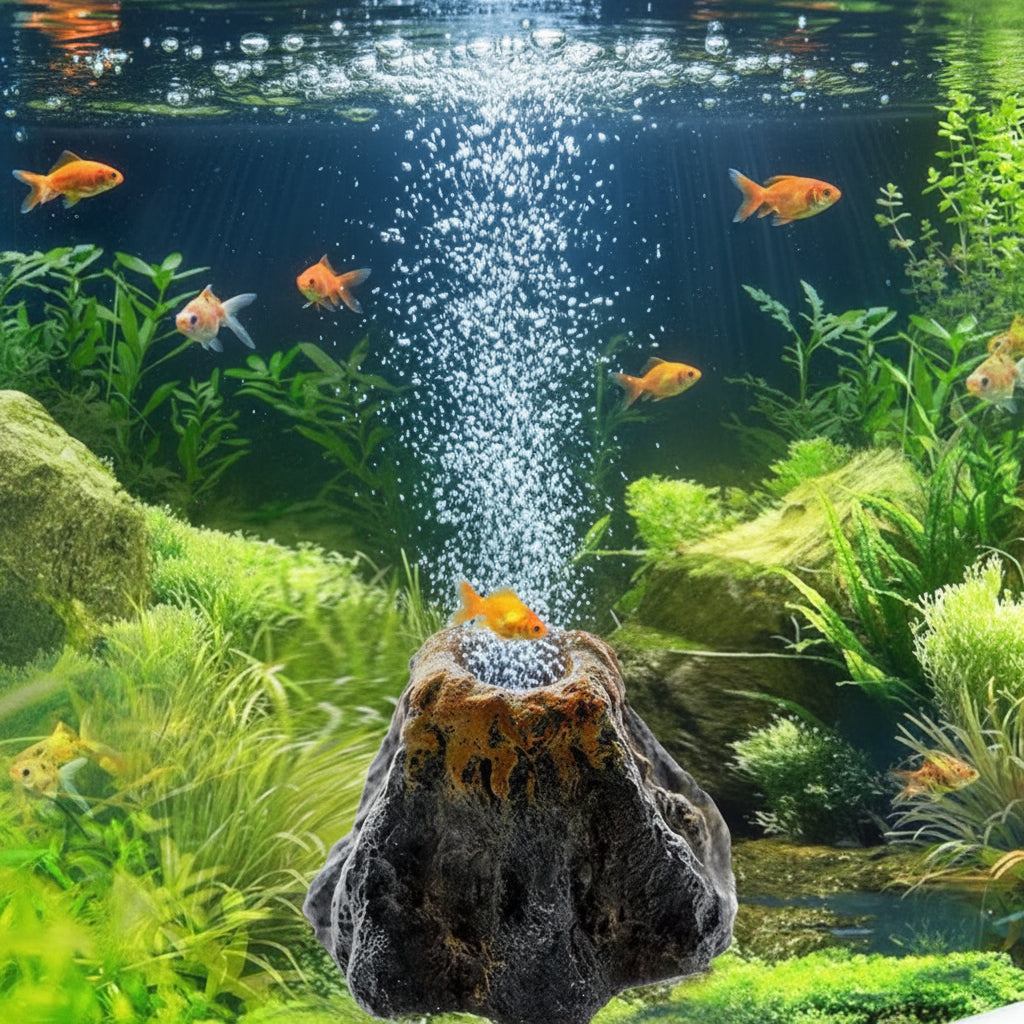Mini Volcan à Bulles Aquarium – Décor Réaliste & Oxygénation
