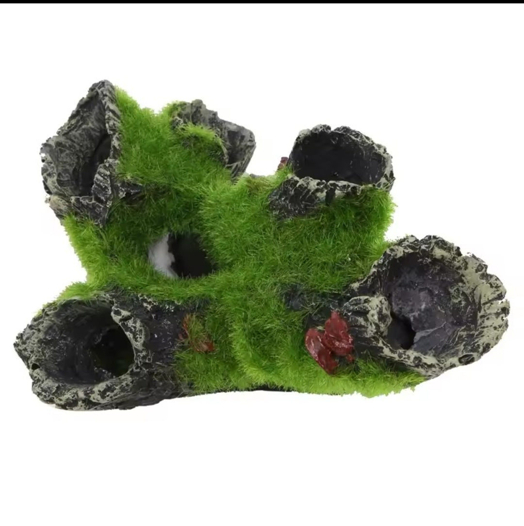 Souche Décorative Mousse Aquarium – Refuge Naturel Poissons