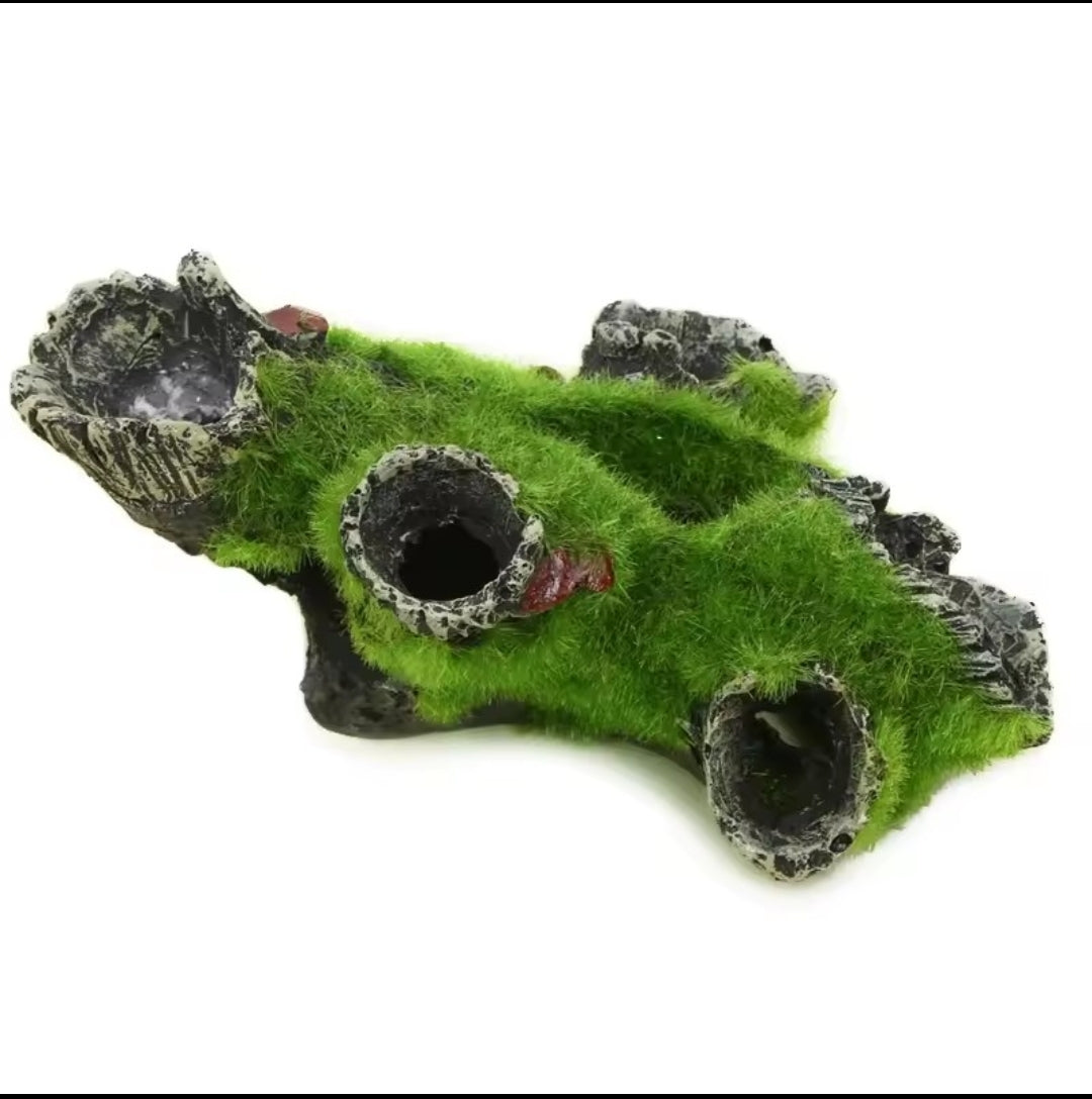 Souche Décorative Mousse Aquarium – Refuge Naturel Poissons