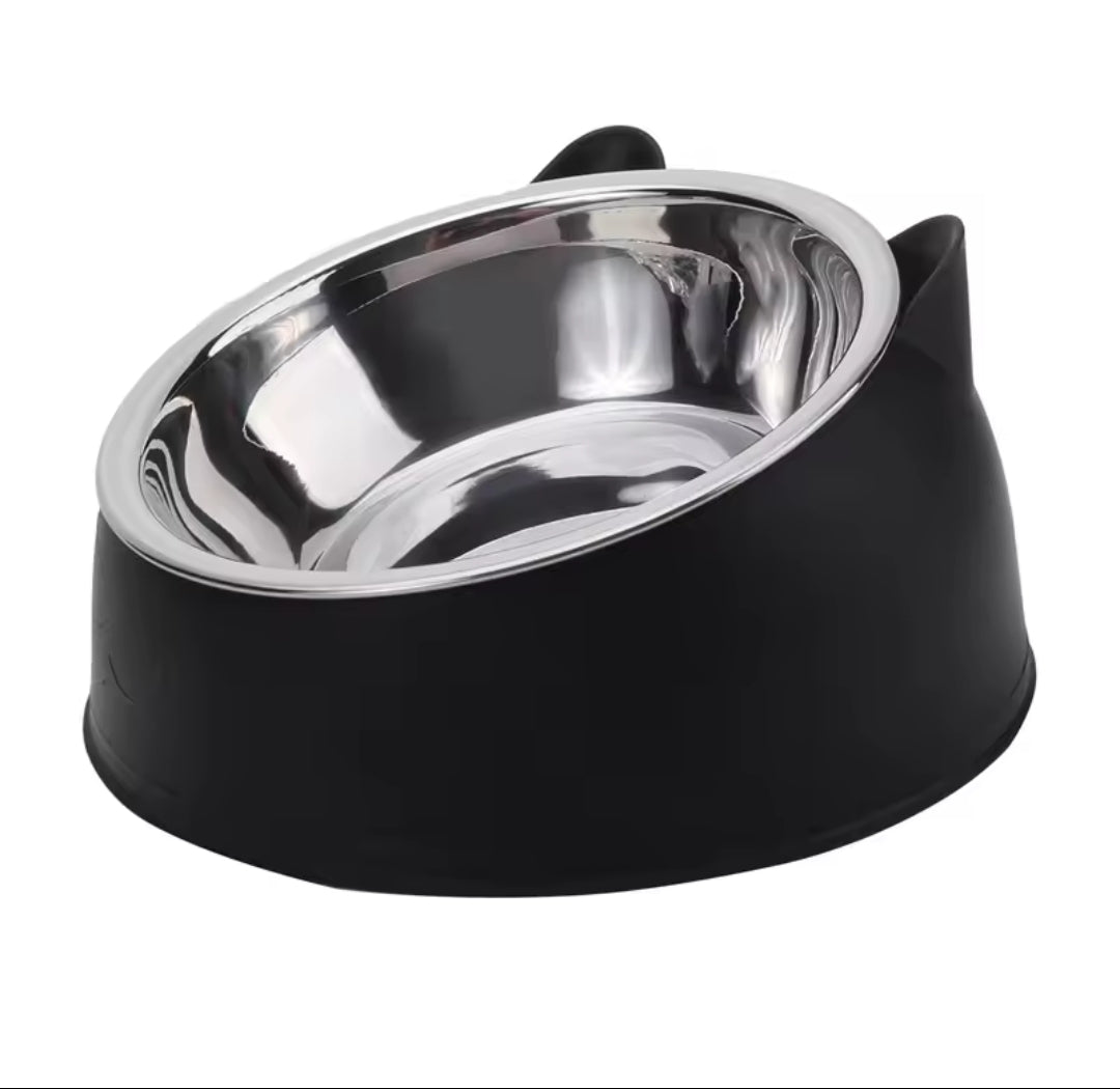 Bol Inox Incliné Chat – Ergonomique & Antidérapant 13cm