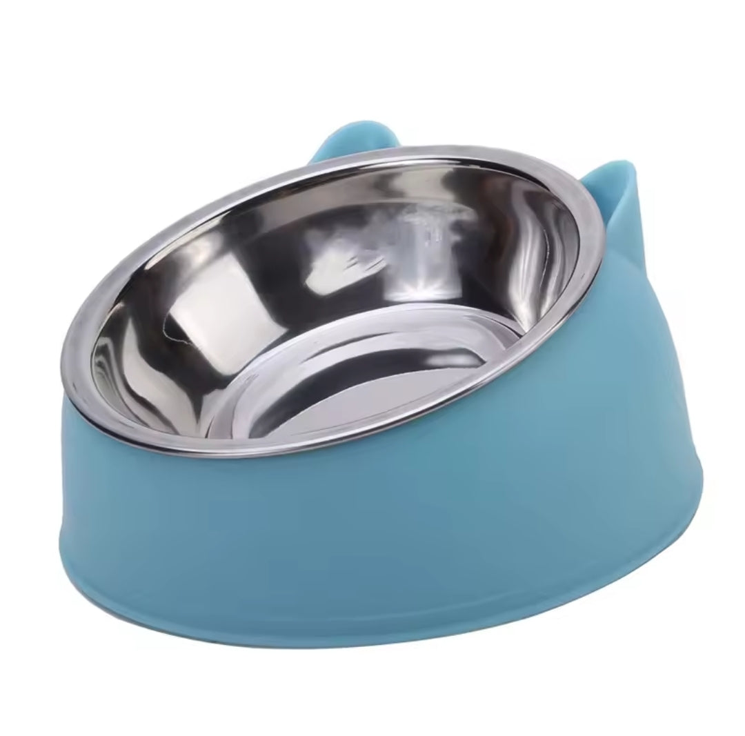 Bol Inox Incliné Chat – Ergonomique & Antidérapant 13cm
