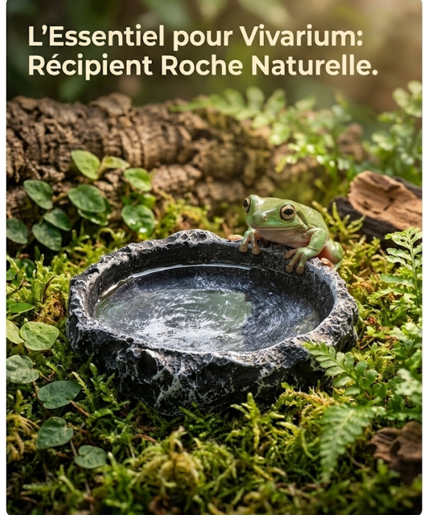 Récipient Décoratif Effet Roche Naturelle pour Terrarium & Vivarium