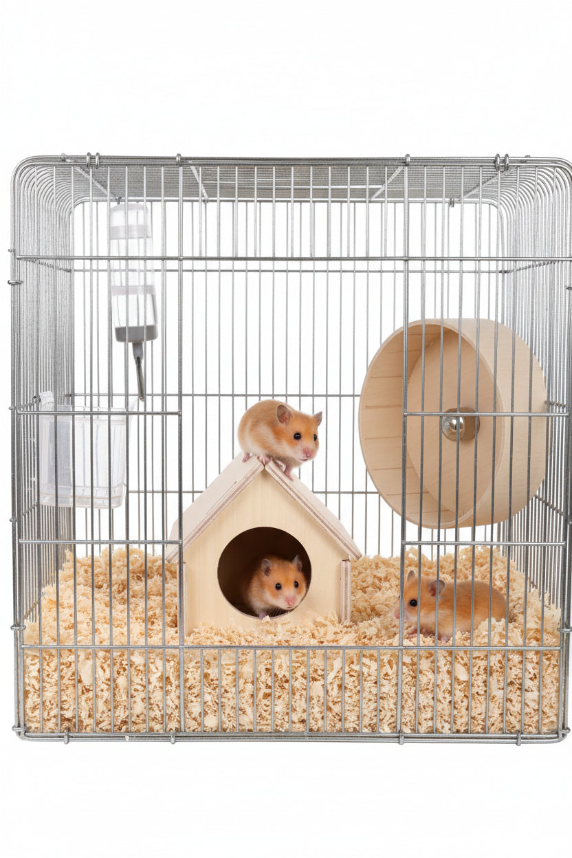 Chalet en Bois Naturel pour Hamster & Rongeurs – Personnalisable