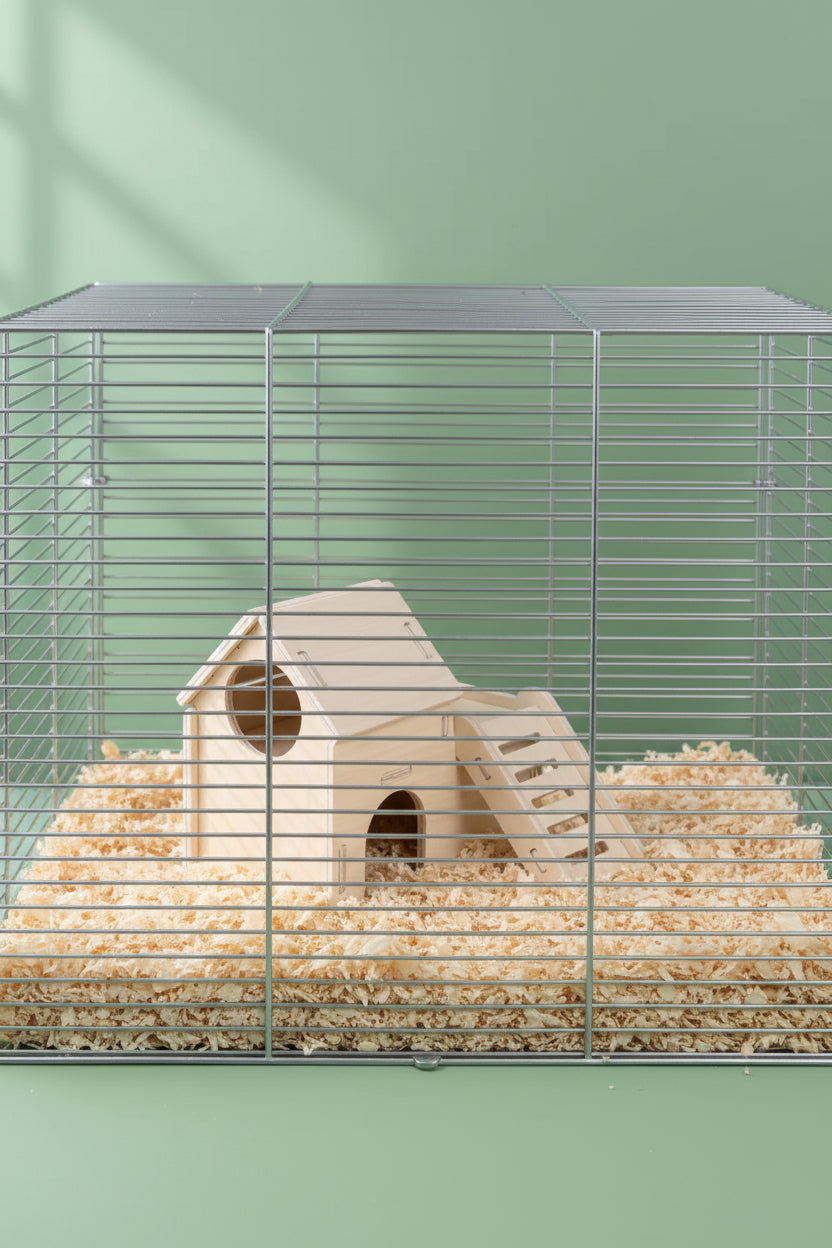 Villa 2 Étages en Bois pour Hamster avec Échelle – Personnalisable