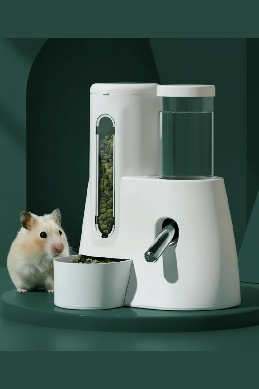 Distributeur Automatique Nourriture & Eau 2 en 1 pour Hamster & Rongeurs