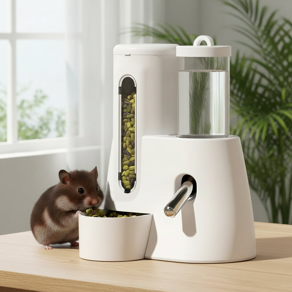 Distributeur Automatique Nourriture & Eau 2 en 1 pour Hamster & Rongeurs