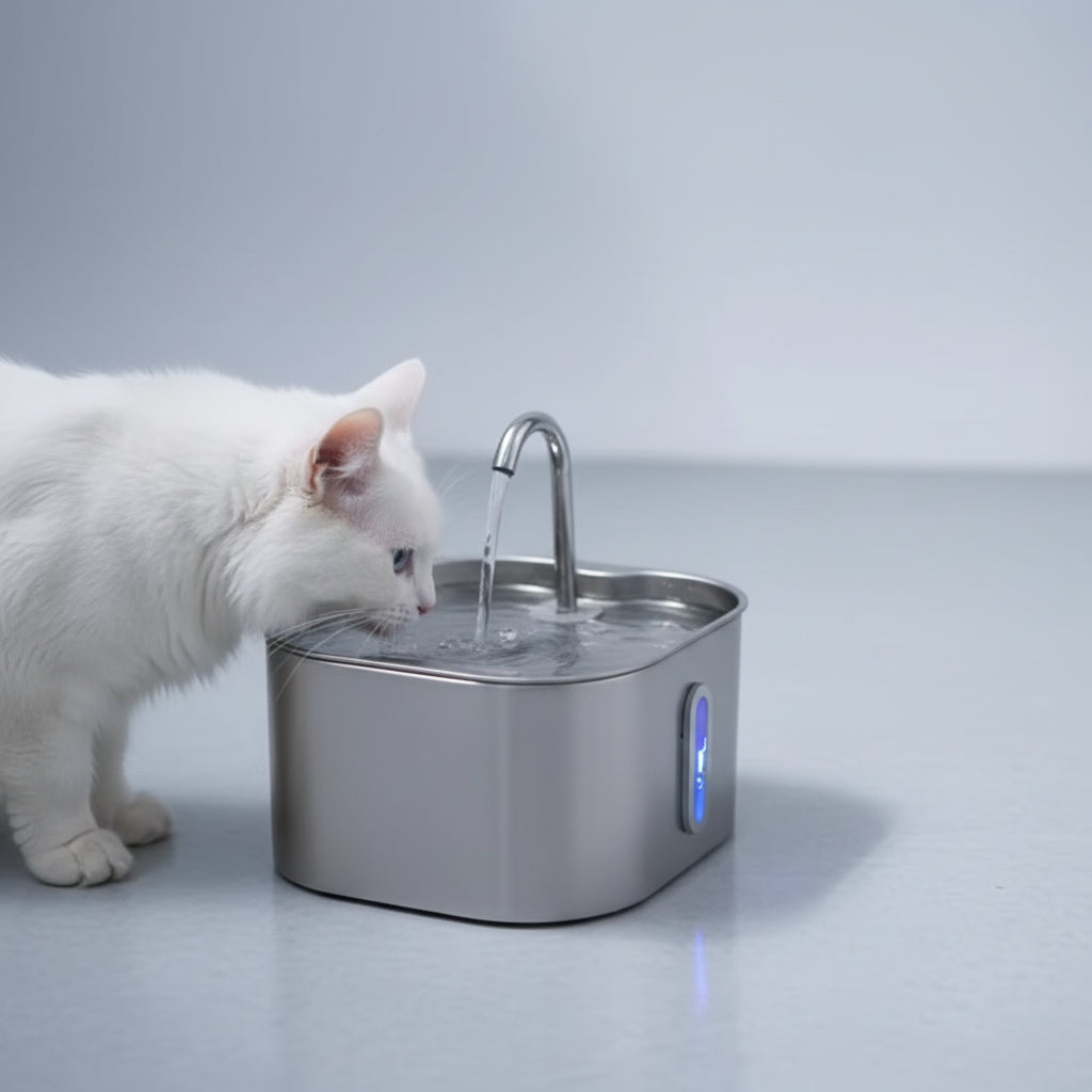 Fontaine Eau Inox 2,2L Chien Chat – Détecteur Mouvement