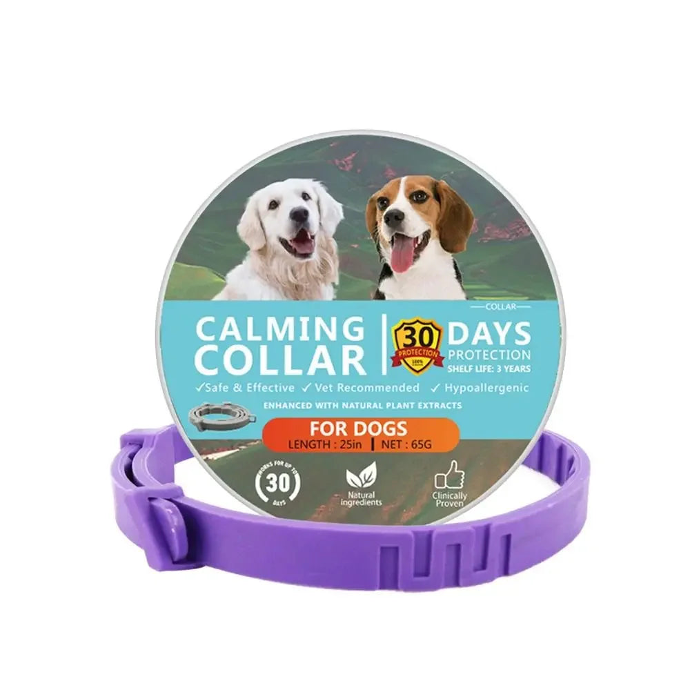 Collier Apaisant Anti-Stress pour Chien et Chat – Phéromones Naturelles, Ajustable, Sécurité Déclenchement Rapide