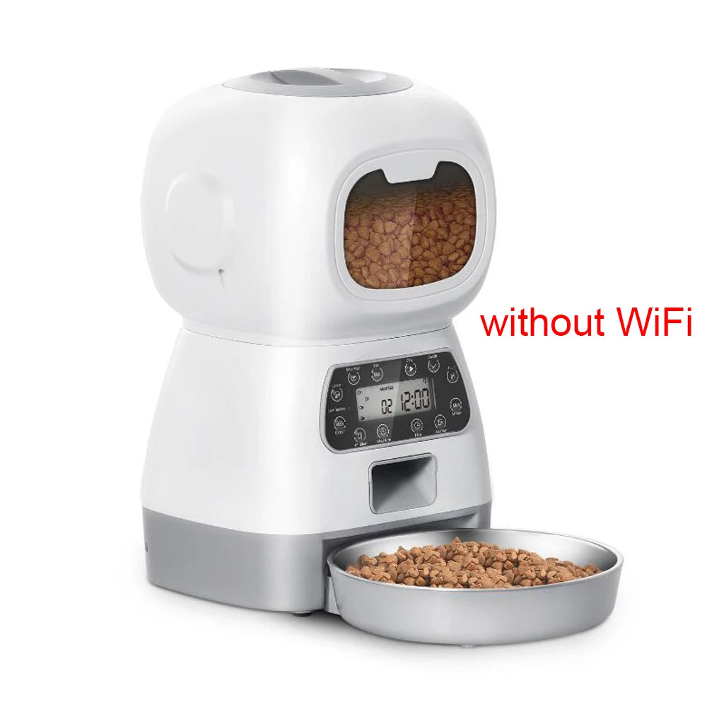 Distributeur Automatique de Croquettes pour Chat et Chien Connecté Wifi - ZYfeeder - Programmable via App, Gamelle Inox, Double Alimentation - Idéal Vacances et Travail