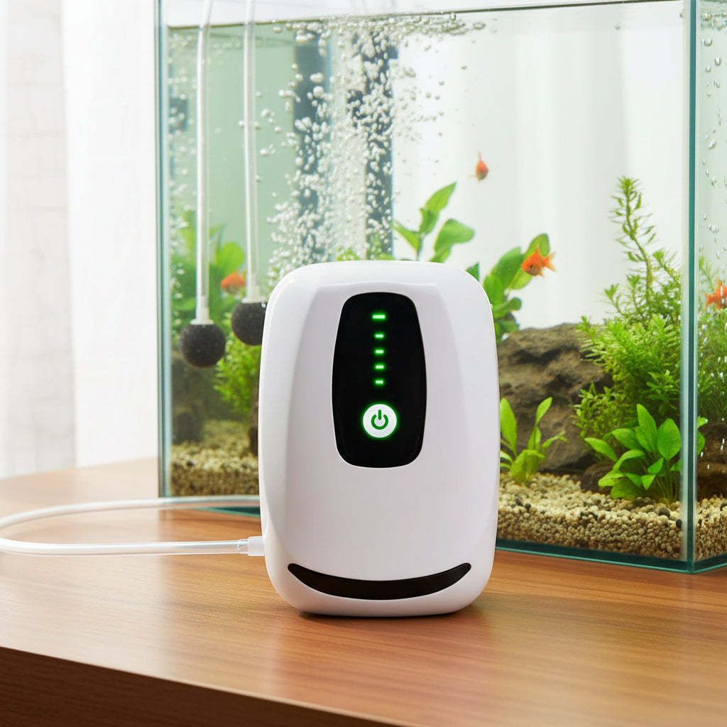 Pompe à Air Aquarium avec Batterie de Secours - Bascule Automatique Anti-Coupure de Courant