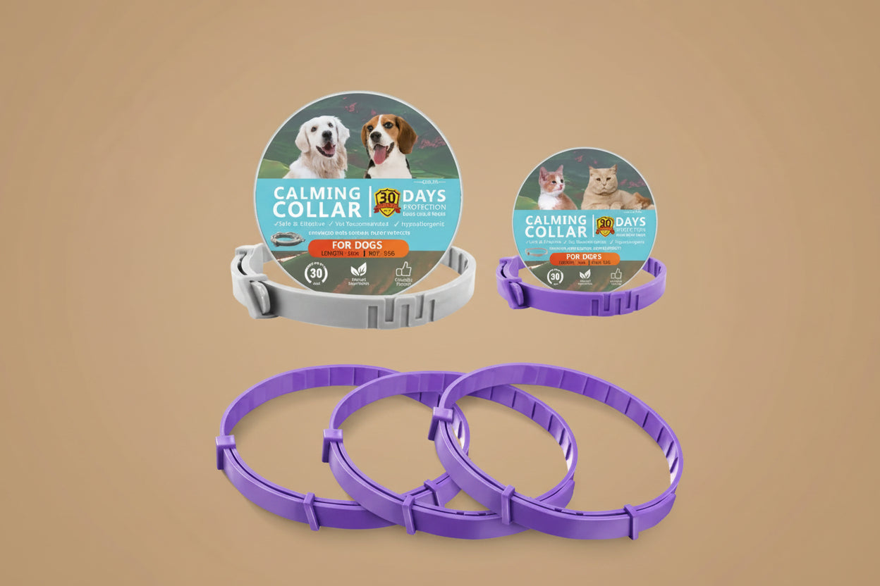 Collier Apaisant Anti-Stress pour Chien et Chat – Phéromones Naturelles, Ajustable, Sécurité Déclenchement Rapide